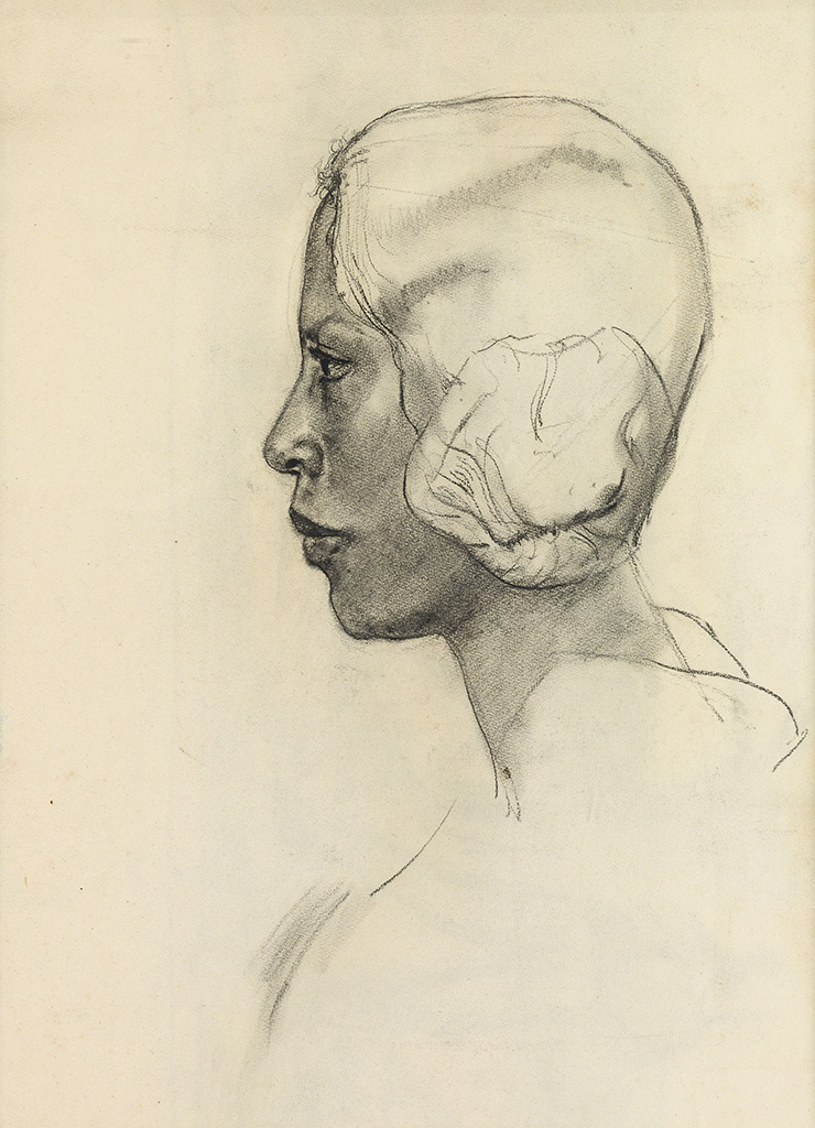 JAMES A. PORTER (1905 - 1970) Dorothy (Profile Drawing).